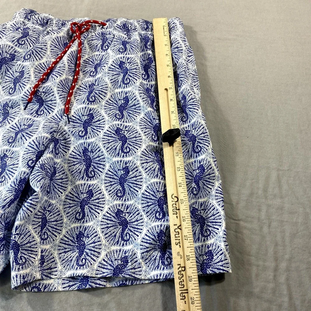 Nat Nast Swim Trunks Mens‎ Small Blue Seahorse Mesh Lined Shorts Bathing Suit